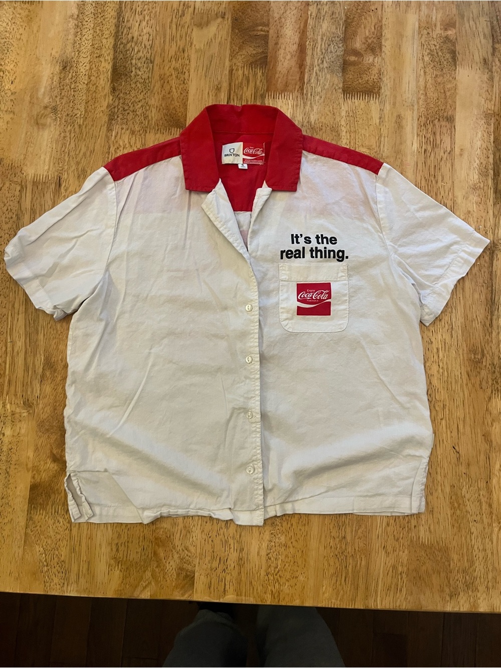 Coca-Cola x Brixton Button Up Shirt Jacket Red White Colorblock
